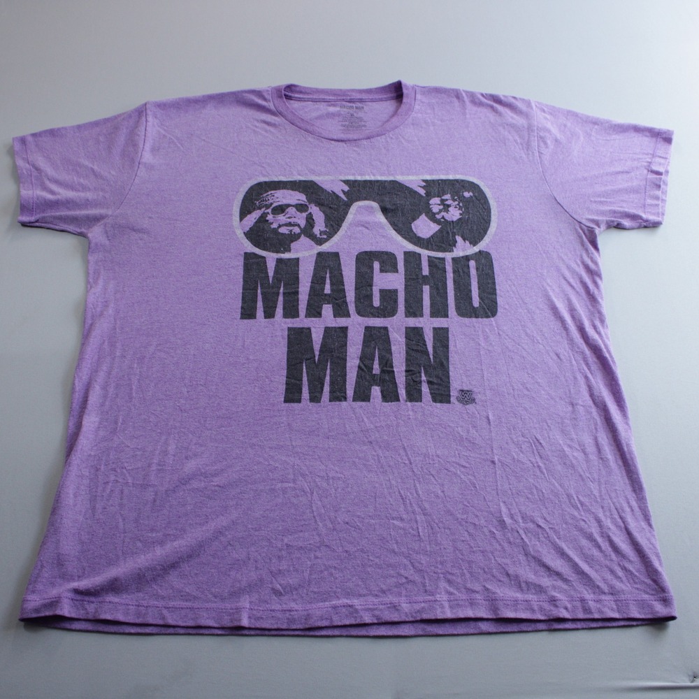 WWE Macho Man Randy Savage Graphic T-Shirt Purple Heather XL Wrestling Tee